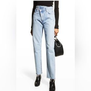 Agolde cross cross high rise straight leg denim